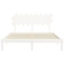 White solid wood bed frame with headboard 160x200 cm by vidaXL, Beds and slatted bases - Ref: Foro24-3193737, Price: 149,57 €...