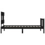 Estructura de cama individual con cabecero madera maciza negro de vidaXL, Camas y somieres - Ref: Foro24-3193300, Precio: 123...