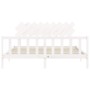 Double bed frame with white solid wood headboard by vidaXL, Beds and slatted bases - Ref: Foro24-3193482, Price: 167,02 €, Di...