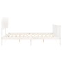 Double bed frame with white solid wood headboard by vidaXL, Beds and slatted bases - Ref: Foro24-3193482, Price: 167,02 €, Di...