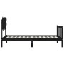 Bed frame with black solid wood headboard 100x200 cm by vidaXL, Beds and slatted bases - Ref: Foro24-3193460, Price: 130,69 €...