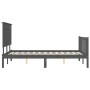 Gray solid wood bed frame with headboard 140x200 cm by vidaXL, Beds and slatted bases - Ref: Foro24-3193403, Price: 169,99 €,...