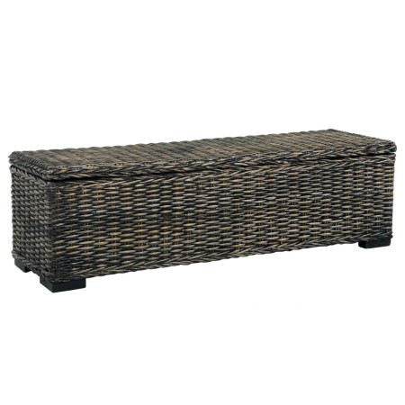 Kubu Rattan-Aufbewahrungsbox aus massivem schwarzem Mangoholz, 120 cm von vidaXL, Bänke für Hallen und Lager - Ref: Foro24-28...