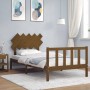 Honey brown solid wood bed frame with headboard by vidaXL, Beds and slatted bases - Ref: Foro24-3193459, Price: 112,70 €, Dis...