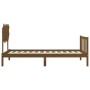 Honey brown solid wood bed frame with headboard by vidaXL, Beds and slatted bases - Ref: Foro24-3193459, Price: 112,70 €, Dis...