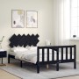 Estructura cama de matrimonio con cabecero madera maciza negro de vidaXL, Camas y somieres - Ref: Foro24-3193445, Precio: 166...