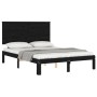 Bed frame with black solid wood headboard 140x200 cm by vidaXL, Beds and slatted bases - Ref: Foro24-3193665, Price: 165,99 €...