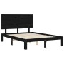 Bed frame with black solid wood headboard 140x200 cm by vidaXL, Beds and slatted bases - Ref: Foro24-3193665, Price: 165,99 €...