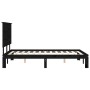 Bed frame with black solid wood headboard 140x200 cm by vidaXL, Beds and slatted bases - Ref: Foro24-3193665, Price: 165,99 €...