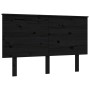 Bed frame with black solid wood headboard 140x200 cm by vidaXL, Beds and slatted bases - Ref: Foro24-3193665, Price: 165,99 €...