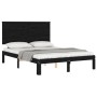 Estructura cama de matrimonio con cabecero madera maciza negra de vidaXL, Camas y somieres - Ref: Foro24-3193635, Precio: 153...