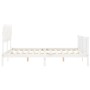 White solid wood bed frame with headboard 160x200 cm by vidaXL, Beds and slatted bases - Ref: Foro24-3193477, Price: 152,96 €...