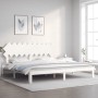 White solid wood bed frame with headboard 200x200 cm by vidaXL, Beds and slatted bases - Ref: Foro24-3193747, Price: 168,32 €...