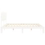 White solid wood bed frame with headboard 200x200 cm by vidaXL, Beds and slatted bases - Ref: Foro24-3193747, Price: 168,32 €...