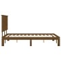 Double bed structure with honey brown wooden headboard by vidaXL, Beds and slatted bases - Ref: Foro24-3193639, Price: 163,99...