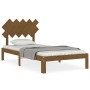 Honey brown solid wood bed frame and headboard 100x200 cm by vidaXL, Beds and slatted bases - Ref: Foro24-3193719, Price: 112...