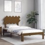 Honey brown solid wood bed frame and headboard 100x200 cm by vidaXL, Beds and slatted bases - Ref: Foro24-3193719, Price: 112...