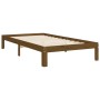 Estructura cama y cabecero madera maciza marrón miel 100x200 cm de vidaXL, Camas y somieres - Ref: Foro24-3193719, Precio: 10...