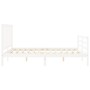 Double bed frame with white solid wood headboard by vidaXL, Beds and slatted bases - Ref: Foro24-3193862, Price: 136,99 €, Di...