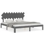 Estructura cama de matrimonio con cabecero madera maciza gris de vidaXL, Camas y somieres - Ref: Foro24-3193743, Precio: 164,...