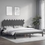 Estructura cama de matrimonio con cabecero madera maciza gris de vidaXL, Camas y somieres - Ref: Foro24-3193743, Precio: 164,...