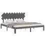 Estructura cama de matrimonio con cabecero madera maciza gris de vidaXL, Camas y somieres - Ref: Foro24-3193743, Precio: 164,...