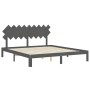 Estructura cama de matrimonio con cabecero madera maciza gris de vidaXL, Camas y somieres - Ref: Foro24-3193743, Precio: 164,...