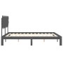 Estructura cama de matrimonio con cabecero madera maciza gris de vidaXL, Camas y somieres - Ref: Foro24-3193743, Precio: 164,...