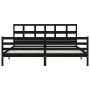 Bed frame with black solid wood headboard 200x200 cm by vidaXL, Beds and slatted bases - Ref: Foro24-3194855, Price: 168,25 €...