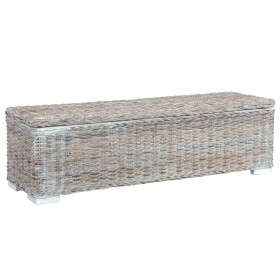 Kubu rattan and solid white mango wood storage box 120 cm by vidaXL, Benches for halls and storage - Ref: Foro24-285796, Pric...