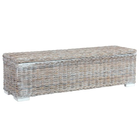 Aufbewahrungsbox aus Kubu-Rattan und massivem weißem Mangoholz, 120 cm von vidaXL, Bänke für Hallen und Lager - Ref: Foro24-2...