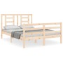 Estructura de cama de matrimonio con cabecero madera maciza de vidaXL, Camas y somieres - Ref: Foro24-3194676, Precio: 124,03...