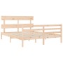 Bed frame with solid wood headboard 160x200 cm by vidaXL, Beds and slatted bases - Ref: Foro24-3195101, Price: 134,77 €, Disc...