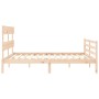 Bed frame with solid wood headboard 160x200 cm by vidaXL, Beds and slatted bases - Ref: Foro24-3195101, Price: 134,77 €, Disc...