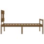 Estructura de cama con cabecero madera maciza marrón miel de vidaXL, Camas y somieres - Ref: Foro24-3195384, Precio: 119,99 €...