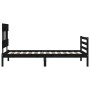 Estructura de cama con cabecero madera maciza negro 100x200 cm de vidaXL, Camas y somieres - Ref: Foro24-3195150, Precio: 113...