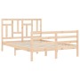 Bed frame with solid wood headboard 120x200 cm by vidaXL, Beds and slatted bases - Ref: Foro24-3194956, Price: 116,22 €, Disc...