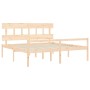 Double bed for seniors solid wood headboard by vidaXL, Beds and slatted bases - Ref: Foro24-3195431, Price: 182,98 €, Discoun...