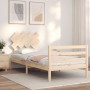 Bed frame with solid wood headboard 90x200 cm by vidaXL, Beds and slatted bases - Ref: Foro24-3195271, Price: 94,67 €, Discou...