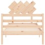 Bed frame with solid wood headboard 90x200 cm by vidaXL, Beds and slatted bases - Ref: Foro24-3195271, Price: 94,67 €, Discou...