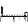 Cama para personas mayores con cabecero madera maciza negro de vidaXL, Camas y somieres - Ref: Foro24-3195390, Precio: 155,18...