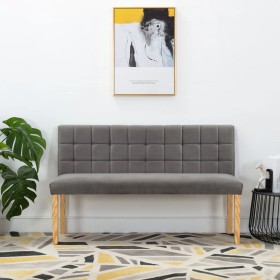 Banco de terciopelo gris 140 cm de vidaXL, Bancos para recibidores y almacenamiento - Ref: Foro24-288576, Precio: 232,21 €, D...