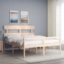 Bed for seniors with solid wood headboard 160x200cm by vidaXL, Beds and slatted bases - Ref: Foro24-3195361, Price: 171,36 €,...