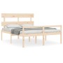 Bed for seniors with solid wood headboard 160x200cm by vidaXL, Beds and slatted bases - Ref: Foro24-3195361, Price: 171,36 €,...