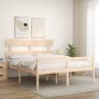 Bed for seniors with solid wood headboard 160x200cm by vidaXL, Beds and slatted bases - Ref: Foro24-3195361, Price: 171,36 €,...