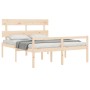 Bed for seniors with solid wood headboard 160x200cm by vidaXL, Beds and slatted bases - Ref: Foro24-3195361, Price: 171,36 €,...