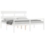 Cama matrimonio personas mayores cabecero madera maciza blanco de vidaXL, Camas y somieres - Ref: Foro24-3195367, Precio: 178...