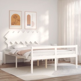 Bed for seniors with solid wood headboard 140x190cm by vidaXL, Beds and slatted bases - Ref: Foro24-3195527, Price: 166,70 €,...