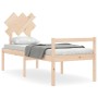 Bed for seniors with solid wood headboard by vidaXL, Beds and slatted bases - Ref: Foro24-3195506, Price: 112,13 €, Discount: %