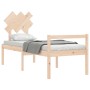 Bed for seniors with solid wood headboard by vidaXL, Beds and slatted bases - Ref: Foro24-3195506, Price: 112,13 €, Discount: %